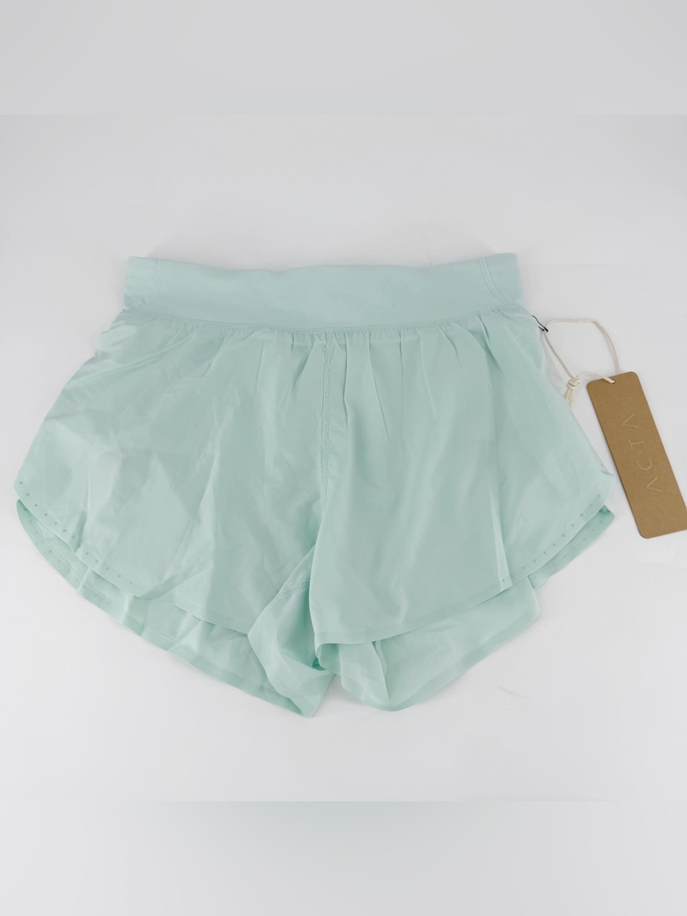 NWT ACTA Running Athletic Shorts Mint Green Size Small Lined Flow Material